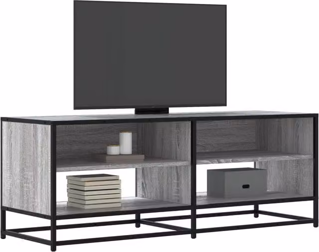 Berkfield Home Grey Sonoma TV Cabinet in Engineered Wood and Metal, W/D/H: 120.5 x 40 x 46 cm – 1