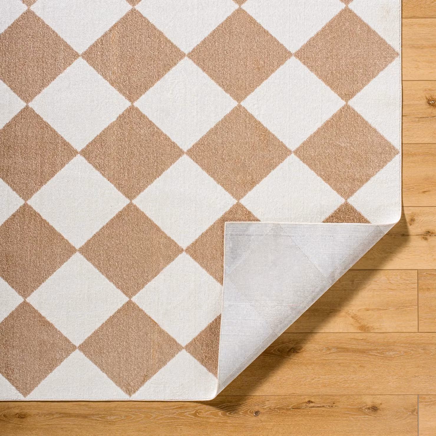 Livabliss Lilian Washable Geometric Diamond Pattern Living Room Rug in Light Brown, W: 200 cm, D: 275 cm – 3
