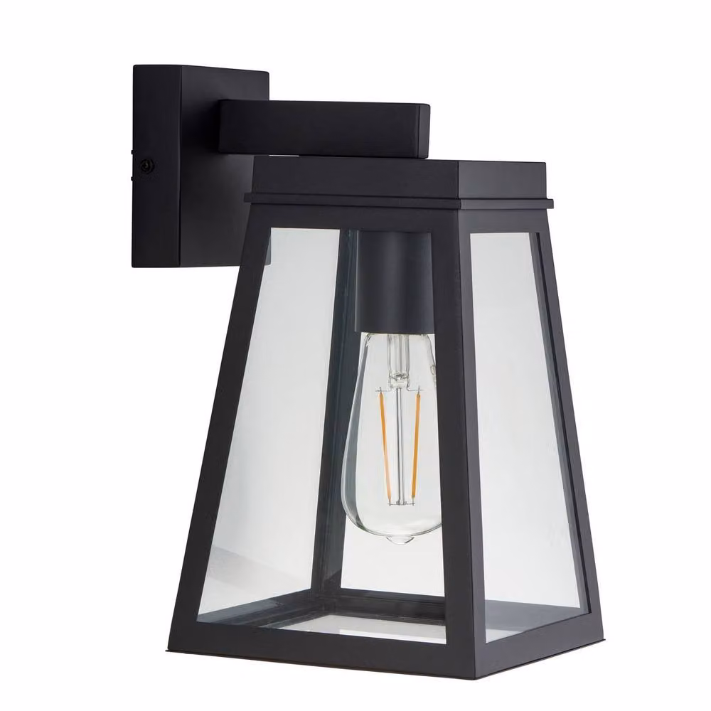 Netlighting Lymington Outdoor Wall Lantern in Black with Transparent Glass and E27 Socket – 4