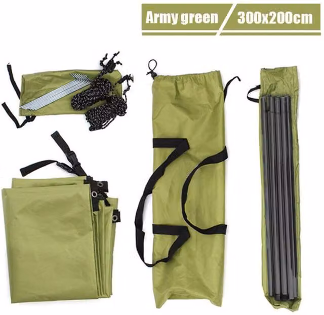 EONLION Portable Car Awning Shelter Canopy in Green, W: 300 cm, D: 150 cm