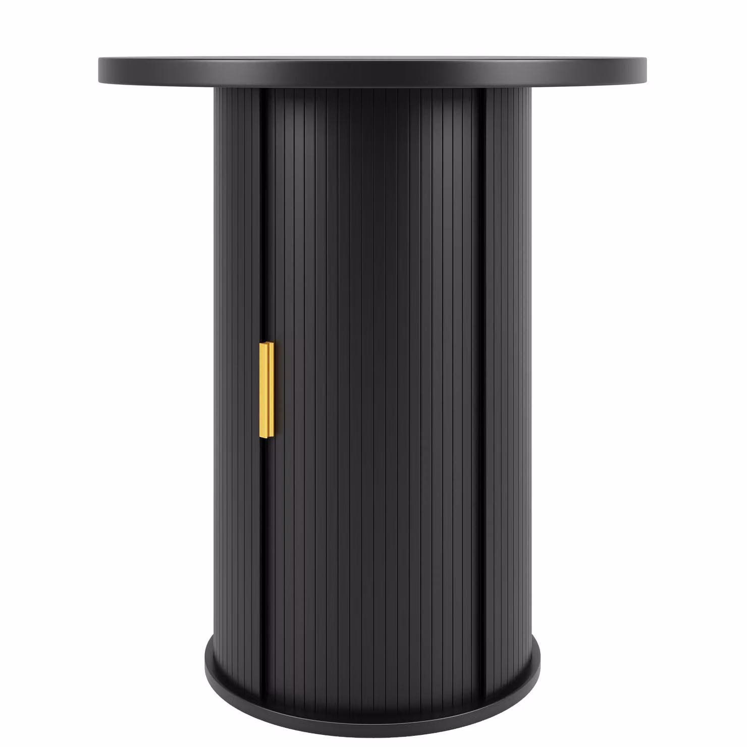 Aosom UK Black Round Bar Table with Integrated Cabinet and Sliding Door, W/D/H: 60 x 60 x 91.5 cm – 2