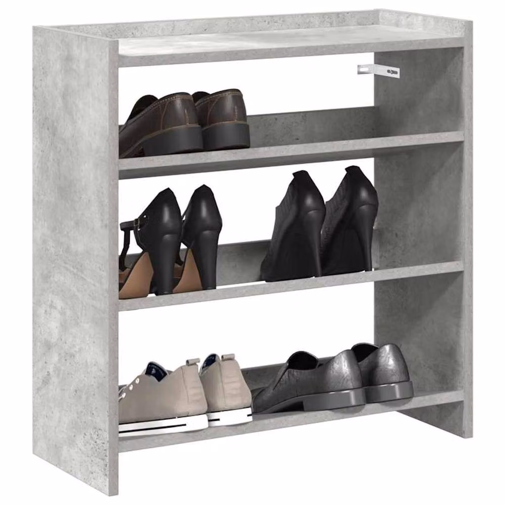 Berkfield Home Shoe Rack in Concrete Grey, W/D/H: 60 x 25 x 62 cm – 2