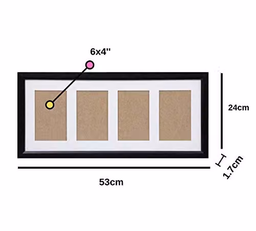 Arpan Modern Multi Aperture Rectangular Photo Picture Frame with Mount in Black – 3