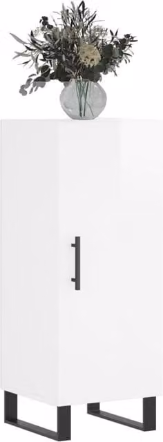 Berkfield Home High Gloss White Modern Sideboard, W/D/H: 34.5 x 34 x 90 cm