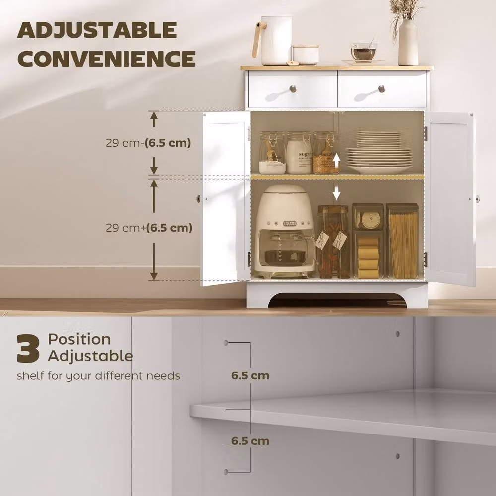 ERGOVEXA White Multi-use Sideboard Cabinet for Kitchen, Living Room or Bathroom – 3