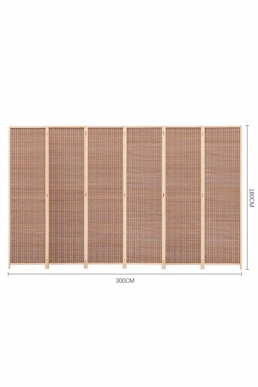 Living and Home 6-Panel Bamboo Woven Folding Room Divider in Brown – 2