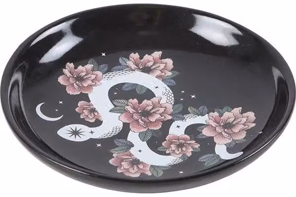 KDMD Floral Snake Ceramic Trinket Dish in Black, White and Pink – 3