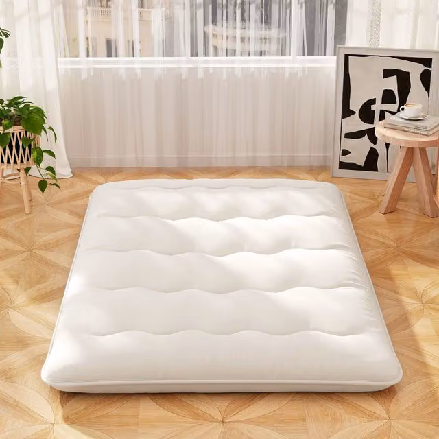 Costway Foldable Tatami Mat Floor Futon Mattress with Washable Cover in Beige – 1
