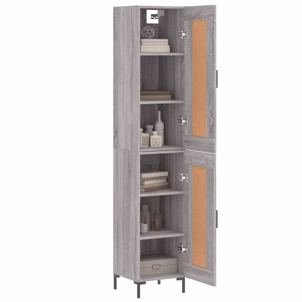 Berkfield Home Sonoma Highboard in Grey, W/D/H: 34.5 x 34 x 180 cm – 3