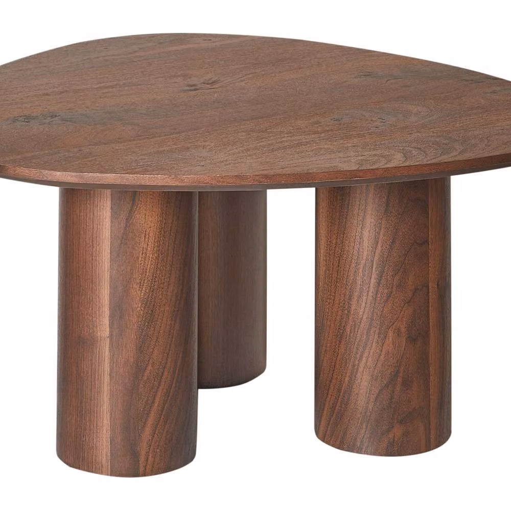 Wyld and Coco Retro Round Coffee Table in Brown, W/D/H: 75 x 75 x 36 cm – 2