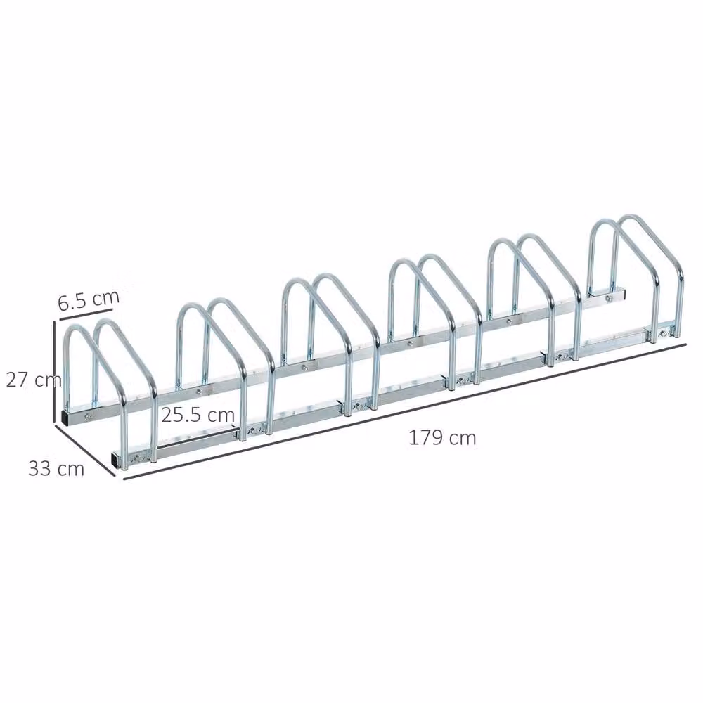 STILVORA 6 Bike Stand with Floor or Wall Mount in Silver – 4