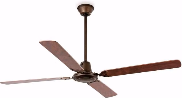Faro Malvinas Ceiling Fan in Brown Wood and Bronze with Controller