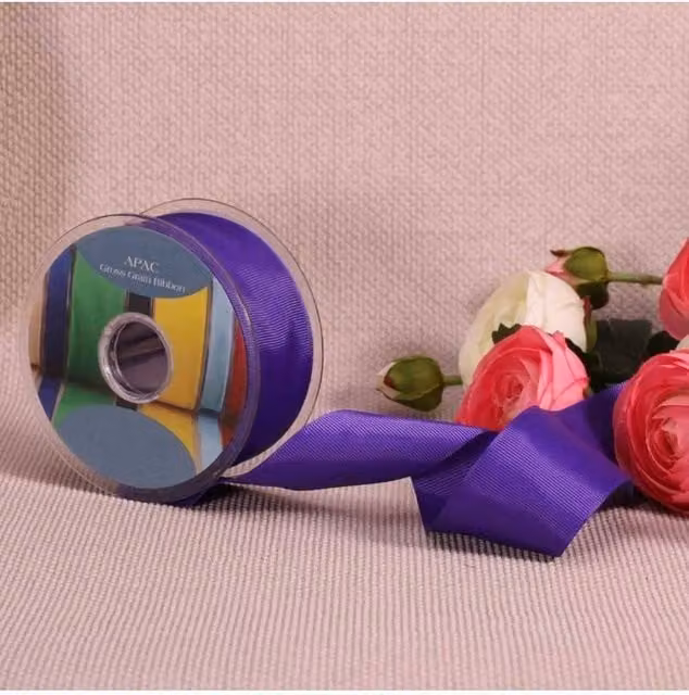 KDMD Purple Grosgrain Ribbon, Width: 3.8 cm, Length: 20 m