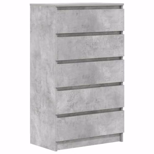 vidaXL Modern Drawer Cabinet in Concrete Grey, MDF, W: 60 cm, D: 36 cm, H: 103 cm – 1