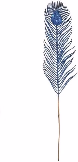 KDMD Royal Blue Glitter Feather Stem, 3 Pack, H: 67 cm