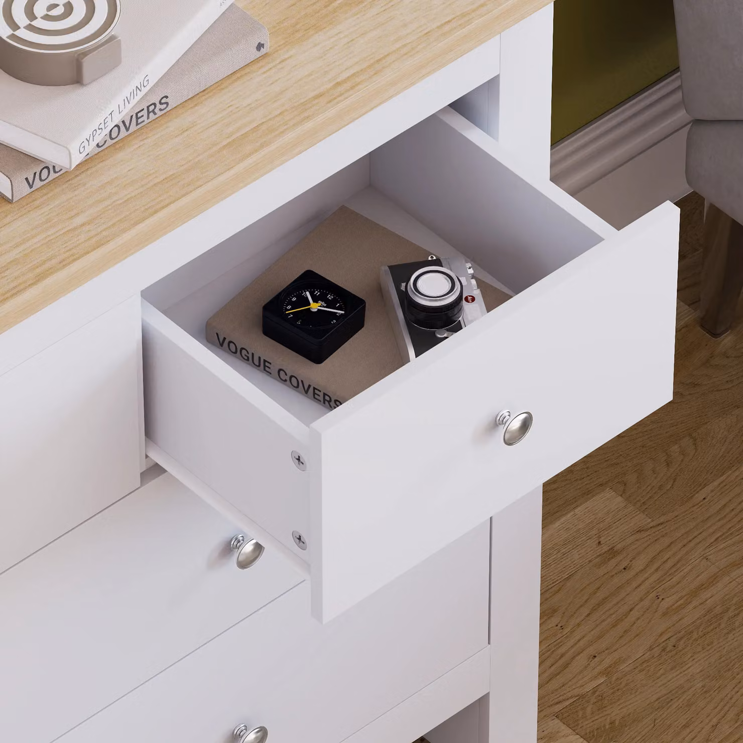 Vida Designs Arlington 4+3 Drawer Chest Bedroom Storage Cabinet in White – 4