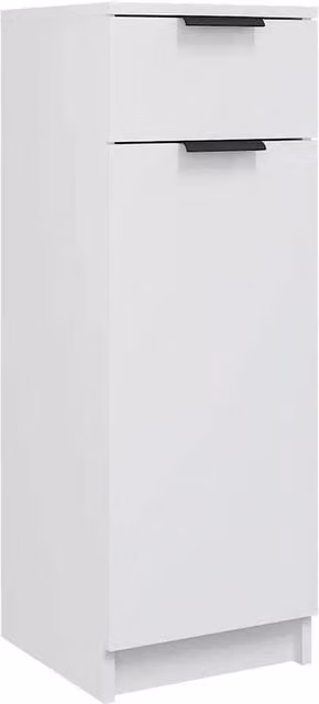 Berkfield Home White Classic Bathroom Cabinet with Doors and Drawers, W/D/H: 32 x 34 x 90 cm