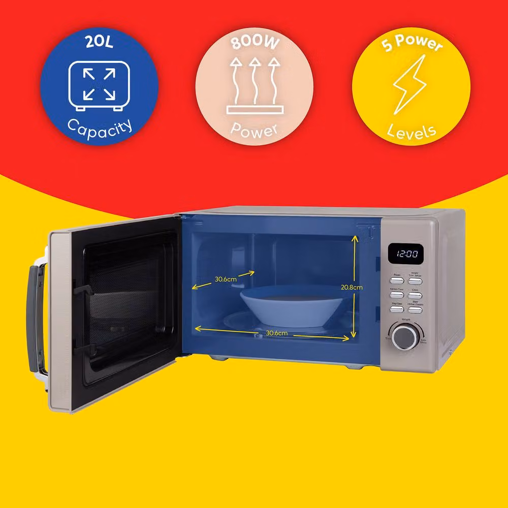 Russell Hobbs Digital Solo Microwave 20L 800W in Beige – 6