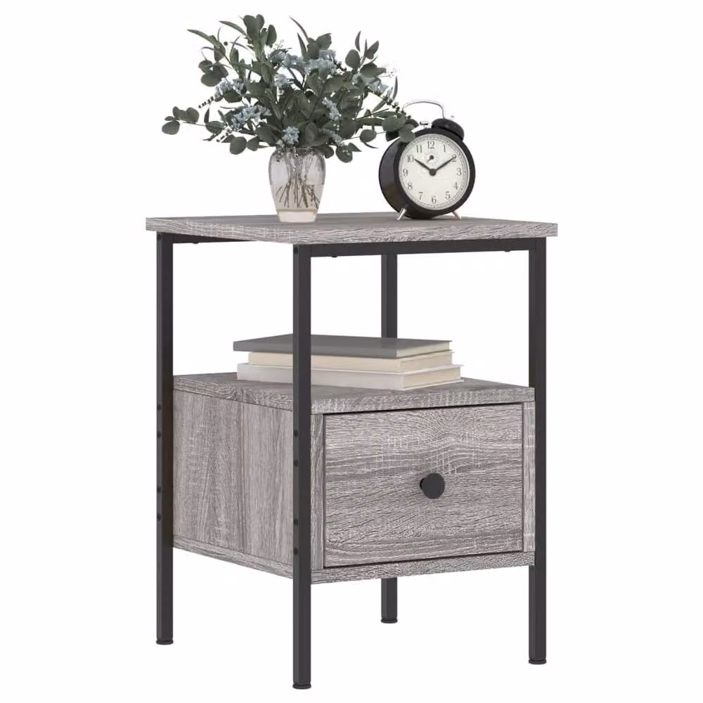 Berkfield Home Set of 2 Grey Sonoma Bedside Cabinets, W/D/H: 34 x 36 x 50 cm – 3