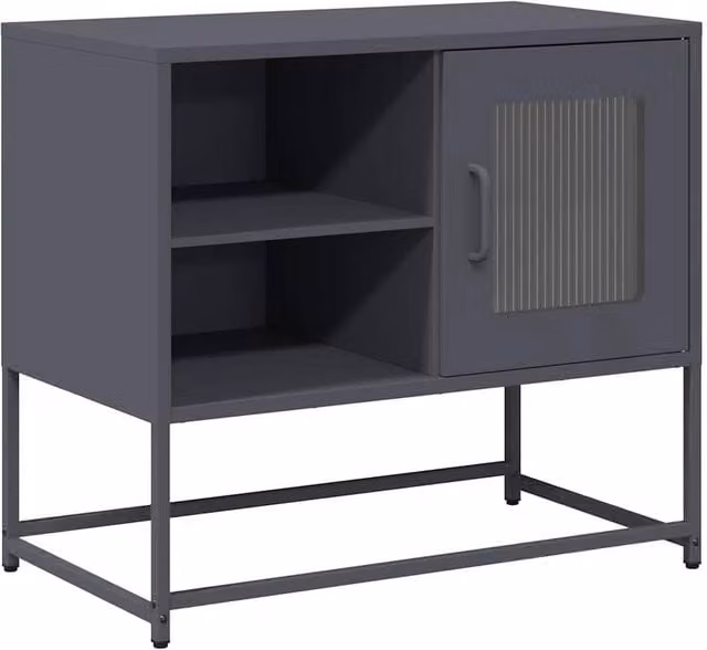 Berkfield Home Industrial Metal TV Cabinet in Anthracite Grey, W/D/H: 68 x 39 x 60.5 cm