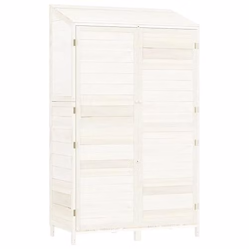 vidaXL White Garden Shed in Solid Wood, W/D/H: 102 x 52 x 174.5 cm – 1