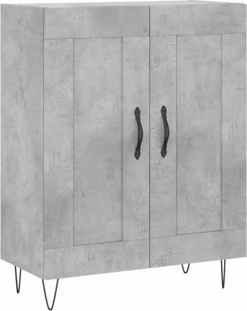 Berkfield Home Sideboard in Concrete Grey, W/D/H: 69.5 x 34 x 90 cm