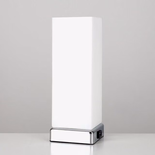 ValueLights LAzio Pair of Silver Chrome and Glass Touch Control Table Lamps