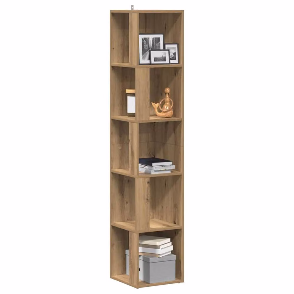 Berkfield Home Artisan Oak Corner Cabinet in Brown, W/D/H: 33 x 33 x 165 cm – 2