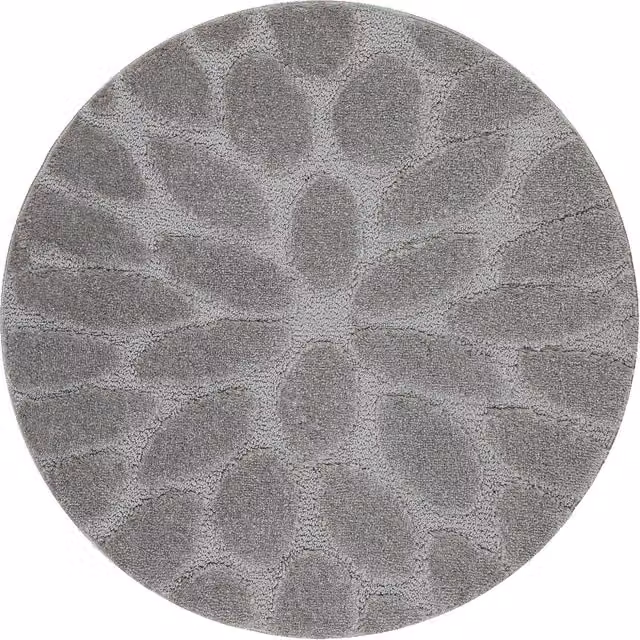 RugsX Grey Round Bath Mat, Diameter: 100 cm – 1