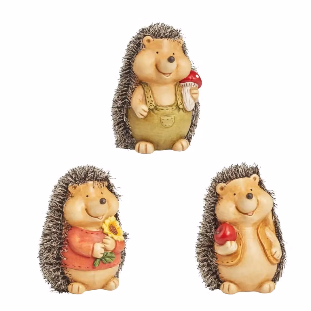 Marco Paul Set of 3 Multicolour Baby Hedgehog Garden Ornaments – 2