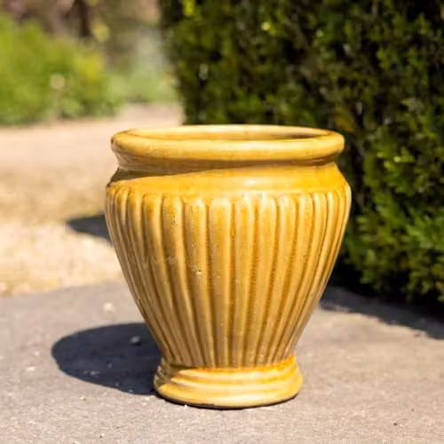 Primrose Yellow Terracotta Round Planter, Height: 22 cm, Diameter: 25 cm – 2