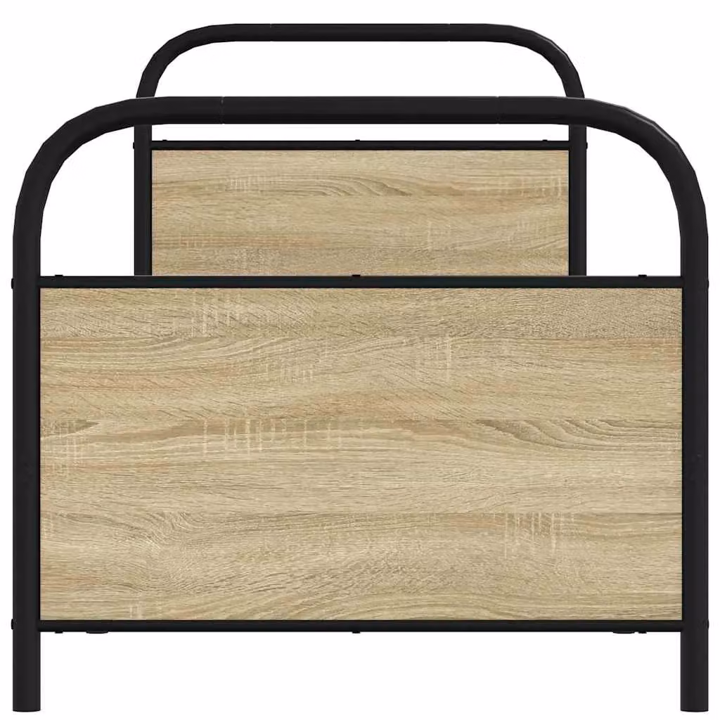 Berkfield Home Sonoma Oak Bed Frame in Brown, W/D/H: 80 x 200 cm – 3