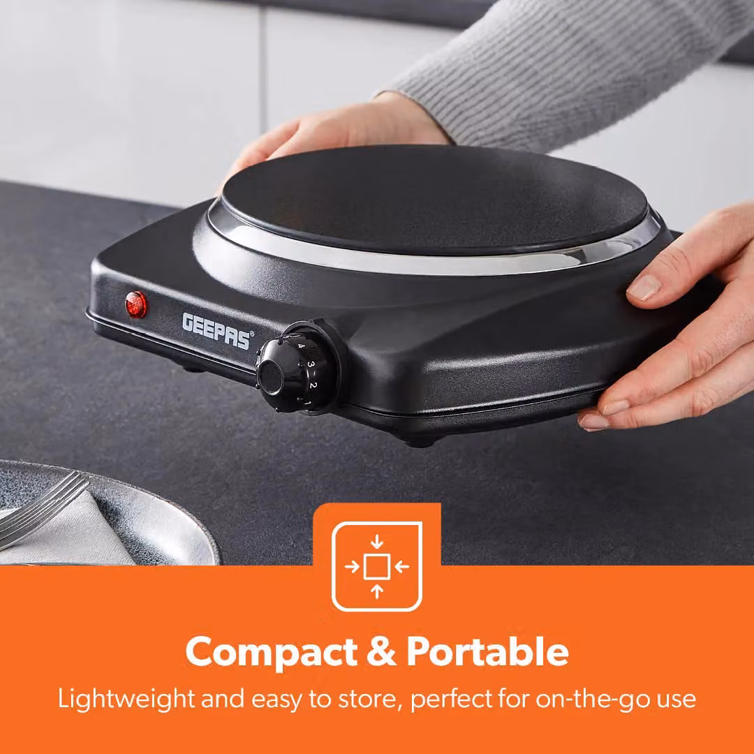 Geepas 1200W Single Ceramic Infrared Portable Electric Hot Plate Cooktop Hob in Black – 5