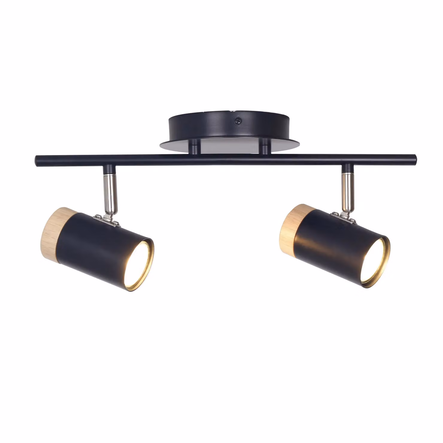 First Choice Lighting Stratton Two Way Up and Down Spotlight in Black with Wood Detail – 2