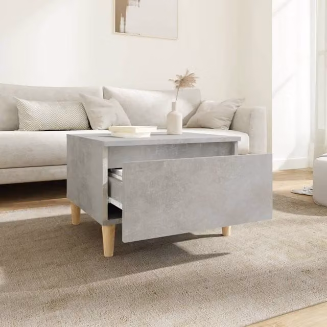 Berkfield Home Grey Concrete Effect Side Table W/D/H: 46 x 46 x 35 cm