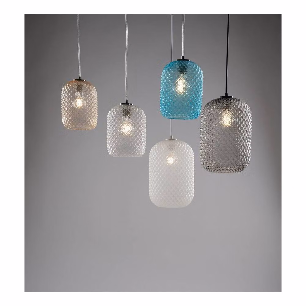 Netlighting ASHFORD Amber Glass Dome Pendant Ceiling Light, W: 15 cm, D: 15 cm, H: 20 cm – 2