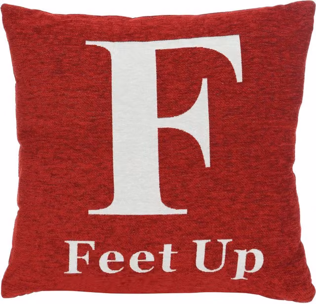 Orsina Feet Up Red Chenille Square Cushion, W/D/H: 45 x 45 x 45 cm – 4
