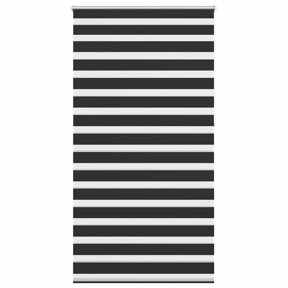 Berkfield Home Zebra Day and Night Blind in Black and White, W: 120 cm, H: 230 cm – 2