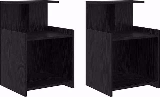 Berkfield Home 2-Pack Black Oak Bedside Cabinets, W/D/H: 40 x 35 x 60 cm