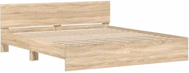 Berkfield Home Sonoma Oak Super King Bed Frame in Light Brown W/D/H: 180 x 200 x 185 cm