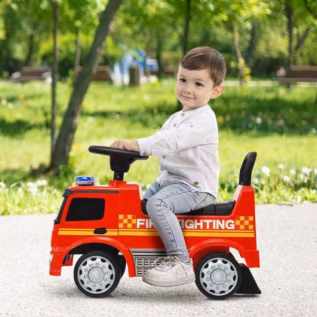 Costway Red Kids Ride On Car with Light and Sound Effects