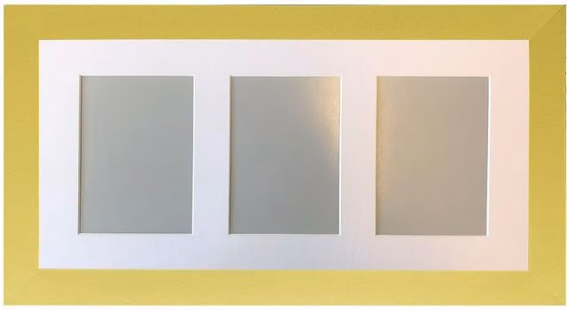 Frames & Mirrors 4U Metro Gold Rectangular Picture Frame with White Mount for 7 x 5 Inch Images – 1