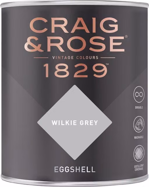 Craig and Rose Eggshell Paint in Wilkie Grey