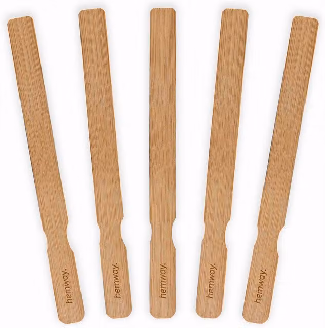 Hemway Bamboo Paint Stirrers in Brown, Pack of 5, W: 2.5 cm, H: 28 cm