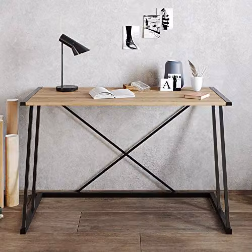 DECOROTIKA Anemon Computer Desk for Home Office, Black and Brown, W: 120 cm, D: 60 cm, H: 75 cm – 2