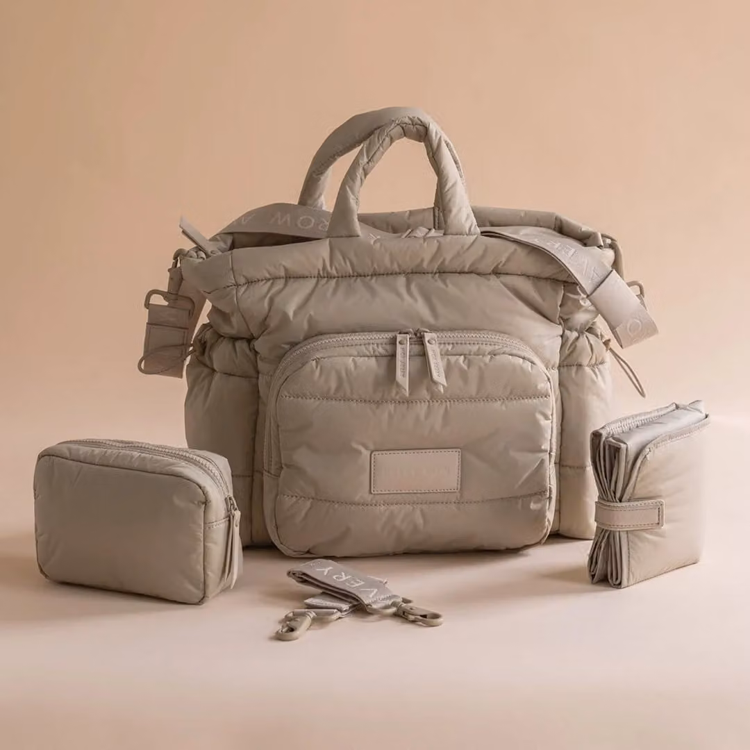 Avery Row Baby Changing Shoulder Tote Bag in Beige – 3