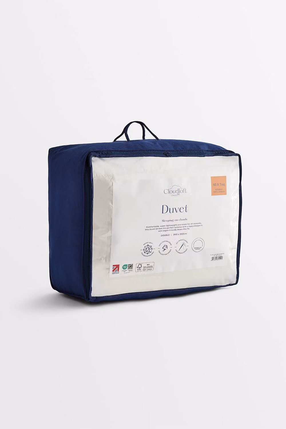 Christy Cloud Loft Lightweight All Season 10.5 Tog Duvet in White, King Size – 2