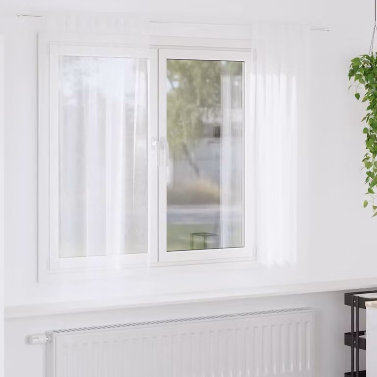 Berkfield Home White Polyester Fabric Panel Curtains, 2 Pack, W: 140 cm, H: 175 cm
