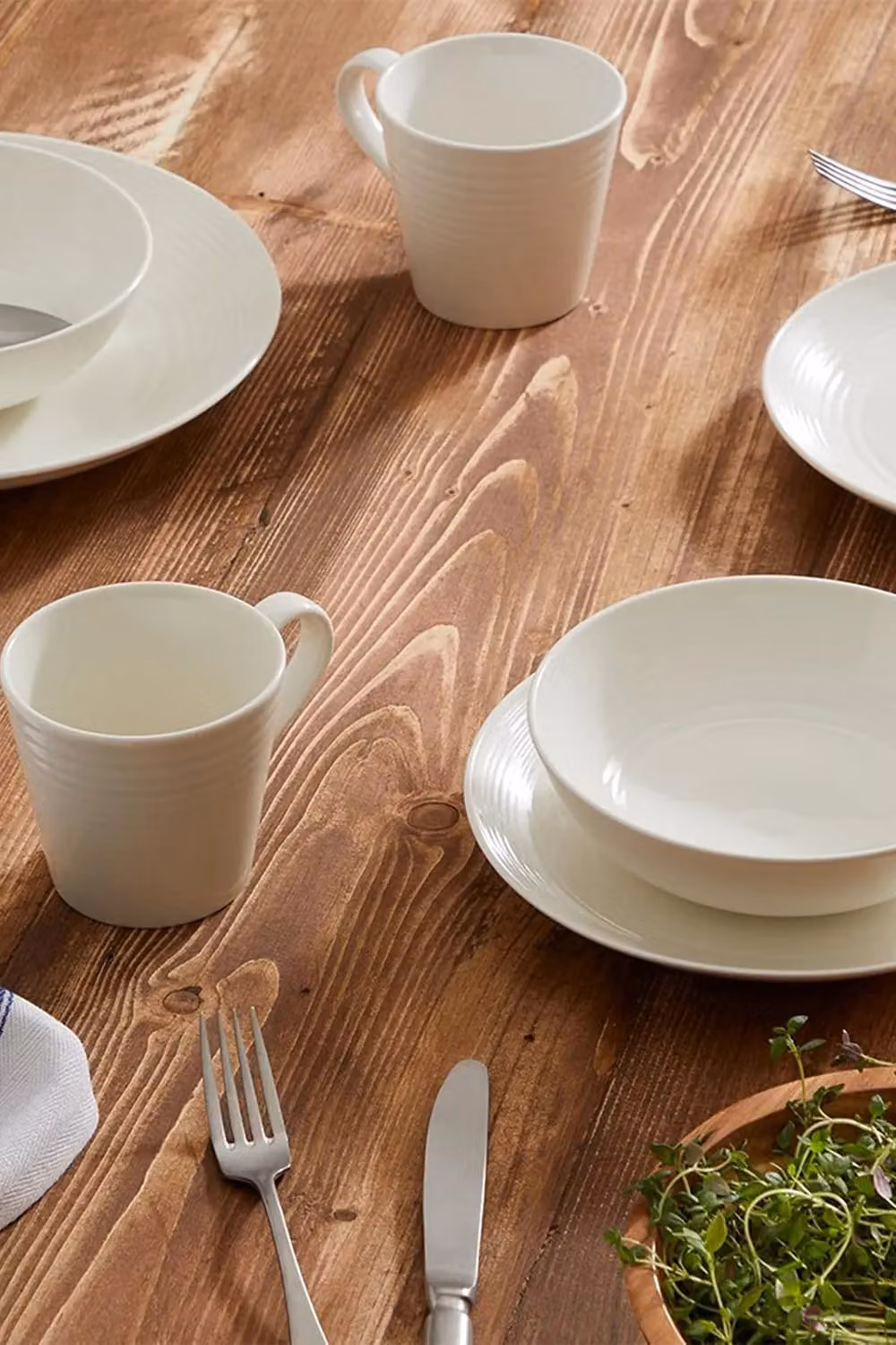 Royal Doulton Gordon Ramsay Maze White Stoneware Dinner Plates, Diameter: 28 cm, Set of 4 – 2