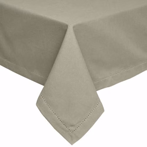 Homescapes Plain Grey Cotton Rectangular Tablecloth, W: 178 cm, L: 300 cm – 1